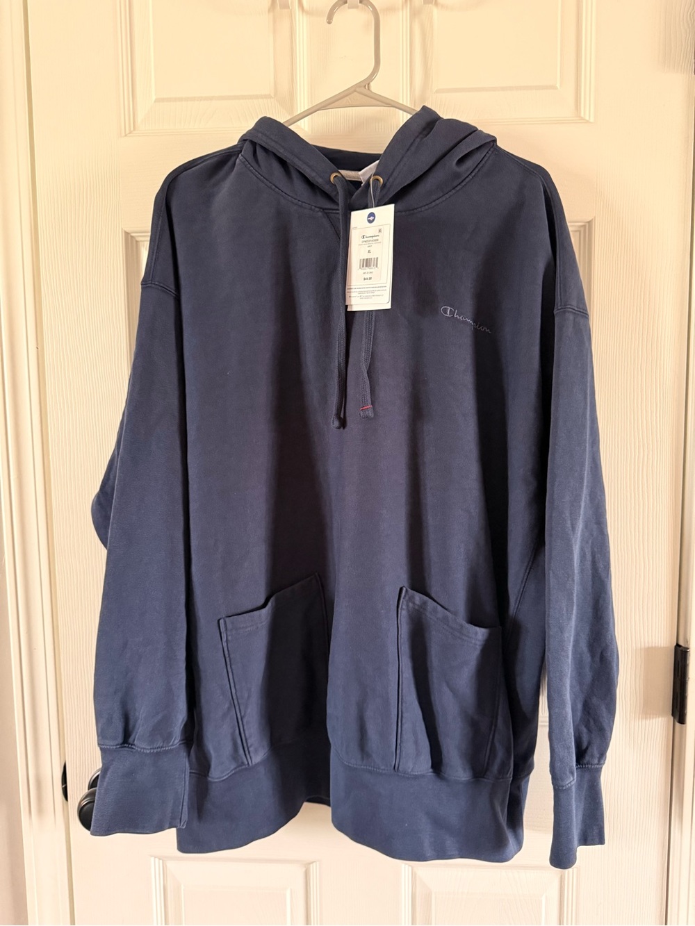 Champion Navy Pullover Hoodie with Front Pockets
